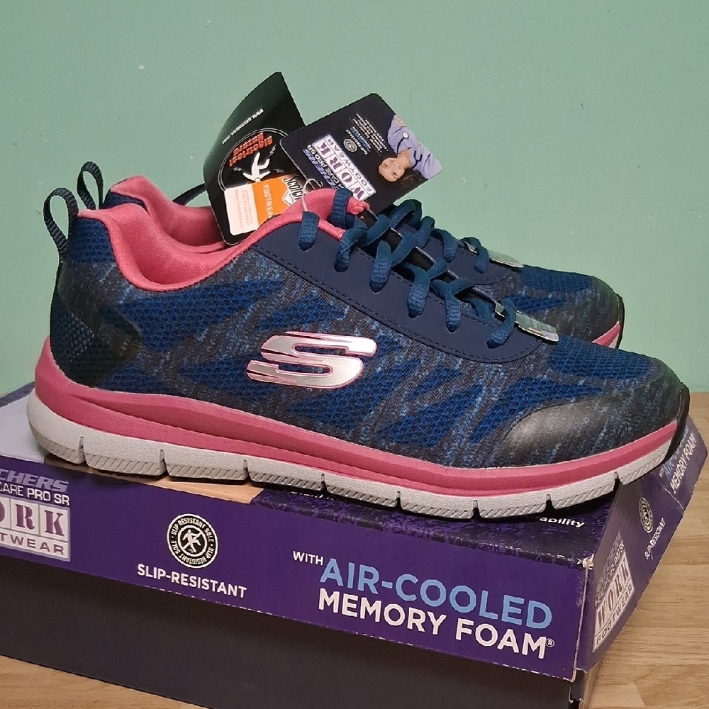 Skechers Women's Navy and Pink Sneakers